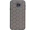 Hexagon Hard Case - Telefoonhoesje - Backcover Hoesje - achterkant hoesje - Geschikt voor Samsung Galaxy J4 - Grijs