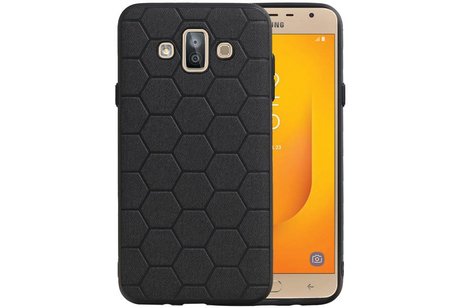 BAOHU Hexagon Hard Case - Telefoonhoesje - Backcover Hoesje - achterkant hoesje - Geschikt voor Samsung Galaxy J7 Duo - Zwart