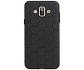 Hexagon Hard Case - Telefoonhoesje - Backcover Hoesje - achterkant hoesje - Geschikt voor Samsung Galaxy J7 Duo - Zwart