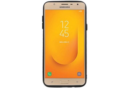 BAOHU Hexagon Hard Case - Telefoonhoesje - Backcover Hoesje - achterkant hoesje - Geschikt voor Samsung Galaxy J7 Duo - Zwart