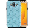 BAOHU Hexagon Hard Case - Telefoonhoesje - Backcover Hoesje - achterkant hoesje - Geschikt voor Samsung Galaxy J7 Duo - Blauw