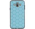 BAOHU Hexagon Hard Case - Telefoonhoesje - Backcover Hoesje - achterkant hoesje - Geschikt voor Samsung Galaxy J7 Duo - Blauw