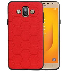 BAOHU Hexagon Hard Case Samsung Galaxy J7 Duo Rood