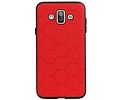 BAOHU Hexagon Hard Case - Telefoonhoesje - Backcover Hoesje - achterkant hoesje - Geschikt voor Samsung Galaxy J7 Duo - Rood