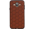 BAOHU Hexagon Hard Case - Telefoonhoesje - Backcover Hoesje - achterkant hoesje - Geschikt voor Samsung Galaxy J7 Duo - Bruin