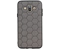 BAOHU Hexagon Hard Case - Telefoonhoesje - Backcover Hoesje - achterkant hoesje - Geschikt voor Samsung Galaxy J7 Duo - Grijs