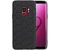 Hexagon Hard Case - Telefoonhoesje - Backcover Hoesje - achterkant hoesje - Geschikt voor Samsung Galaxy S9 - Zwart