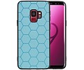 Hexagon Hard Case - Telefoonhoesje - Backcover Hoesje - achterkant hoesje - Geschikt voor Samsung Galaxy S9 - Blauw