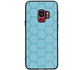 BAOHU Hexagon Hard Case - Telefoonhoesje - Backcover Hoesje - achterkant hoesje - Geschikt voor Samsung Galaxy S9 - Blauw