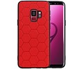 BAOHU Hexagon Hard Case - Telefoonhoesje - Backcover Hoesje - achterkant hoesje - Geschikt voor Samsung Galaxy S9 - Rood