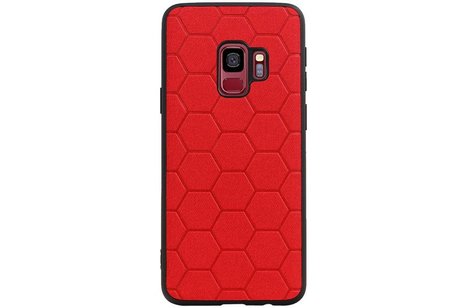 BAOHU Hexagon Hard Case - Telefoonhoesje - Backcover Hoesje - achterkant hoesje - Geschikt voor Samsung Galaxy S9 - Rood
