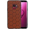 BAOHU Hexagon Hard Case - Telefoonhoesje - Backcover Hoesje - achterkant hoesje - Geschikt voor Samsung Galaxy S9 - Bruin
