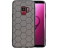 Hexagon Hard Case - Telefoonhoesje - Backcover Hoesje - achterkant hoesje - Geschikt voor Samsung Galaxy S9 - Grijs