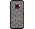 Hexagon Hard Case - Telefoonhoesje - Backcover Hoesje - achterkant hoesje - Geschikt voor Samsung Galaxy S9 - Grijs