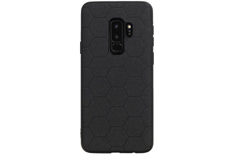 Hexagon Hard Case - Telefoonhoesje - Backcover Hoesje - achterkant hoesje - Geschikt voor Samsung Galaxy S9 Plus - Zwart