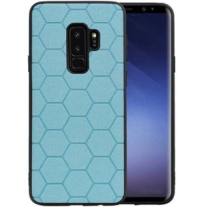 Hexagon Hard Case - Telefoonhoesje - Backcover Hoesje - achterkant hoesje - Geschikt voor Samsung Galaxy S9 Plus - Blauw