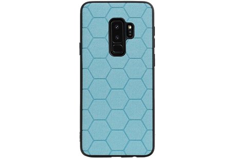 Hexagon Hard Case - Telefoonhoesje - Backcover Hoesje - achterkant hoesje - Geschikt voor Samsung Galaxy S9 Plus - Blauw