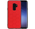 Hexagon Hard Case - Telefoonhoesje - Backcover Hoesje - achterkant hoesje - Geschikt voor Samsung Galaxy S9 Plus - Rood