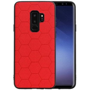 Hexagon Hard Case - Telefoonhoesje - Backcover Hoesje - achterkant hoesje - Geschikt voor Samsung Galaxy S9 Plus - Rood