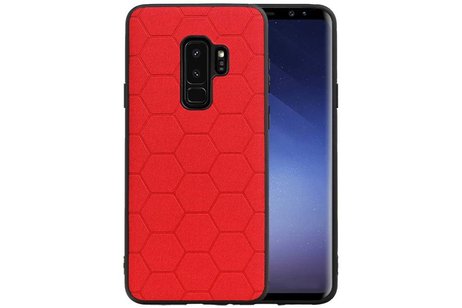 BAOHU Hexagon Hard Case - Telefoonhoesje - Backcover Hoesje - achterkant hoesje - Geschikt voor Samsung Galaxy S9 Plus - Rood