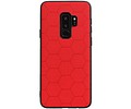 BAOHU Hexagon Hard Case - Telefoonhoesje - Backcover Hoesje - achterkant hoesje - Geschikt voor Samsung Galaxy S9 Plus - Rood
