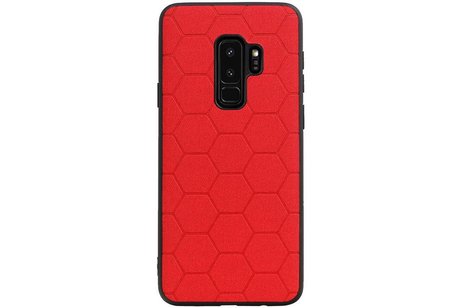 BAOHU Hexagon Hard Case - Telefoonhoesje - Backcover Hoesje - achterkant hoesje - Geschikt voor Samsung Galaxy S9 Plus - Rood