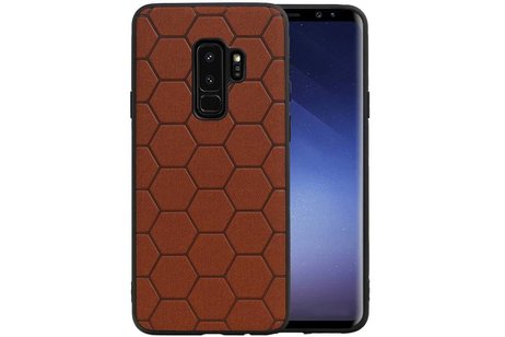 BAOHU Hexagon Hard Case - Telefoonhoesje - Backcover Hoesje - achterkant hoesje - Geschikt voor Samsung Galaxy S9 Plus - Bruin