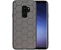 Hexagon Hard Case - Telefoonhoesje - Backcover Hoesje - achterkant hoesje - Geschikt voor Samsung Galaxy S9 Plus - Grijs