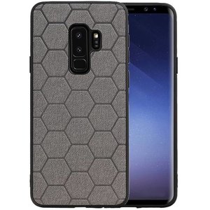 Hexagon Hard Case - Telefoonhoesje - Backcover Hoesje - achterkant hoesje - Geschikt voor Samsung Galaxy S9 Plus - Grijs