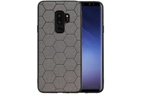 BAOHU Hexagon Hard Case - Telefoonhoesje - Backcover Hoesje - achterkant hoesje - Geschikt voor Samsung Galaxy S9 Plus - Grijs