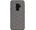 Hexagon Hard Case - Telefoonhoesje - Backcover Hoesje - achterkant hoesje - Geschikt voor Samsung Galaxy S9 Plus - Grijs