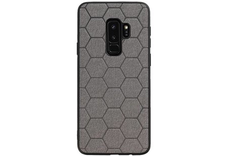 Hexagon Hard Case - Telefoonhoesje - Backcover Hoesje - achterkant hoesje - Geschikt voor Samsung Galaxy S9 Plus - Grijs