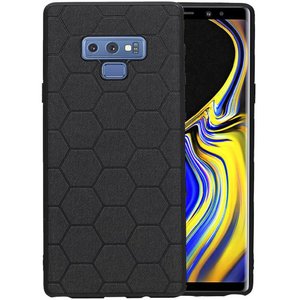 Hexagon Hard Case - Telefoonhoesje - Backcover Hoesje - achterkant hoesje - Geschikt voor Samsung Galaxy Note 9 - Zwart