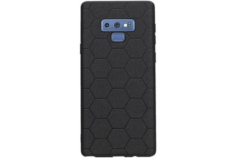 Hexagon Hard Case - Telefoonhoesje - Backcover Hoesje - achterkant hoesje - Geschikt voor Samsung Galaxy Note 9 - Zwart