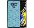 Hexagon Hard Case - Telefoonhoesje - Backcover Hoesje - achterkant hoesje - Geschikt voor Samsung Galaxy Note 9 - Blauw