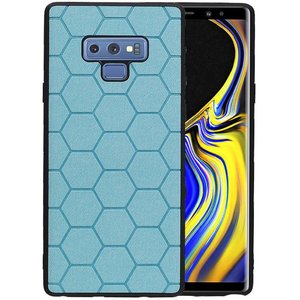 BAOHU Hexagon Hard Case - Telefoonhoesje - Backcover Hoesje - achterkant hoesje - Geschikt voor Samsung Galaxy Note 9 - Blauw