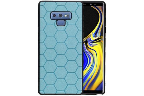 BAOHU Hexagon Hard Case - Telefoonhoesje - Backcover Hoesje - achterkant hoesje - Geschikt voor Samsung Galaxy Note 9 - Blauw