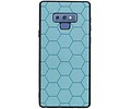 BAOHU Hexagon Hard Case - Telefoonhoesje - Backcover Hoesje - achterkant hoesje - Geschikt voor Samsung Galaxy Note 9 - Blauw