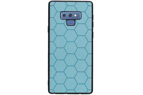 BAOHU Hexagon Hard Case - Telefoonhoesje - Backcover Hoesje - achterkant hoesje - Geschikt voor Samsung Galaxy Note 9 - Blauw