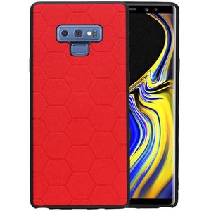 Hexagon Hard Case - Telefoonhoesje - Backcover Hoesje - achterkant hoesje - Geschikt voor Samsung Galaxy Note 9 - Rood