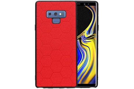 Hexagon Hard Case - Telefoonhoesje - Backcover Hoesje - achterkant hoesje - Geschikt voor Samsung Galaxy Note 9 - Rood