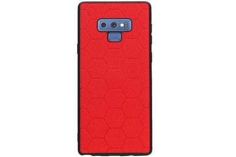BAOHU Hexagon Hard Case - Telefoonhoesje - Backcover Hoesje - achterkant hoesje - Geschikt voor Samsung Galaxy Note 9 - Rood