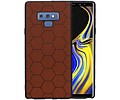 Hexagon Hard Case - Telefoonhoesje - Backcover Hoesje - achterkant hoesje - Geschikt voor Samsung Galaxy Note 9 - Bruin