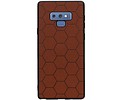 BAOHU Hexagon Hard Case - Telefoonhoesje - Backcover Hoesje - achterkant hoesje - Geschikt voor Samsung Galaxy Note 9 - Bruin