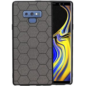 Hexagon Hard Case - Telefoonhoesje - Backcover Hoesje - achterkant hoesje - Geschikt voor Samsung Galaxy Note 9 - Grijs