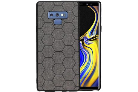 Hexagon Hard Case - Telefoonhoesje - Backcover Hoesje - achterkant hoesje - Geschikt voor Samsung Galaxy Note 9 - Grijs