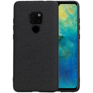 Hexagon Hard Case - Telefoonhoesje - Backcover Hoesje - achterkant hoesje - Geschikt voor Huawei Mate 20 - Zwart