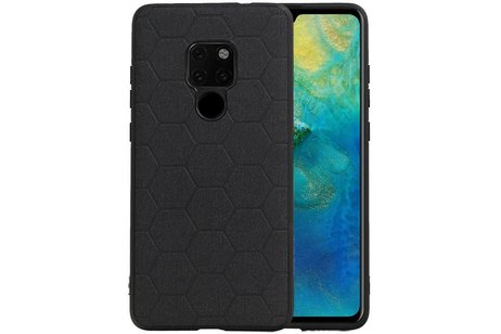 Hexagon Hard Case - Telefoonhoesje - Backcover Hoesje - achterkant hoesje - Geschikt voor Huawei Mate 20 - Zwart