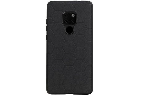 Hexagon Hard Case - Telefoonhoesje - Backcover Hoesje - achterkant hoesje - Geschikt voor Huawei Mate 20 - Zwart