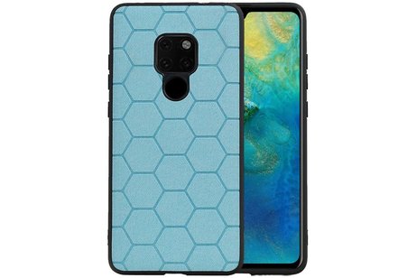 Hexagon Hard Case - Telefoonhoesje - Backcover Hoesje - achterkant hoesje - Geschikt voor Huawei Mate 20 - Blauw